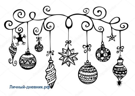 Новогодние узоры черно-белые