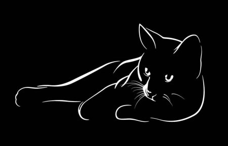 Силуэт кота на черном фоне