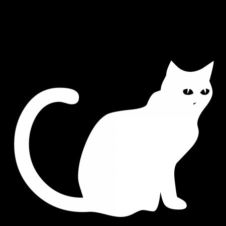 Силуэт кота белый
