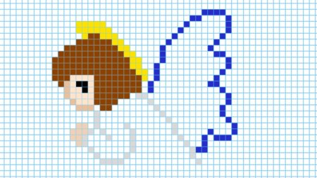 Рисунки по клеточкам Ангелочек