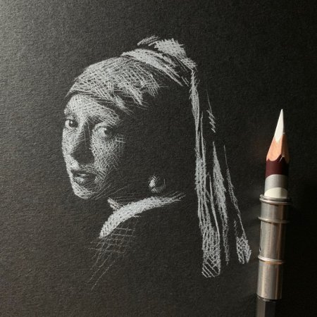 Рисунки белым карандашом