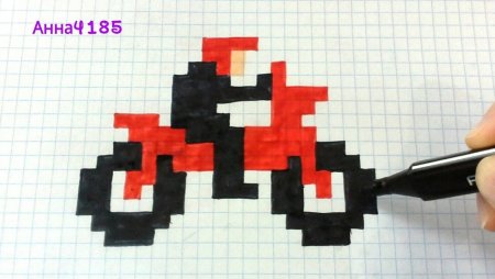 Мотоцикл по клеточкам