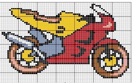 Мотоцикл по клеточкам