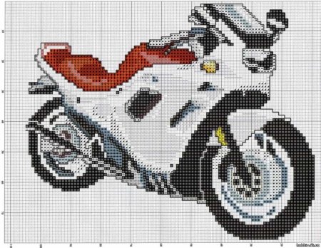 Вышивка крестом мотоцикл