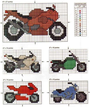 Вышивка крестом мотоцикл схема