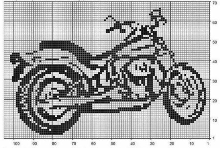 Вышивка крестом мотоцикл