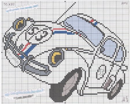 Вышивка крестом машина простые гоночные