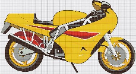 Мотоцикл по клеткам