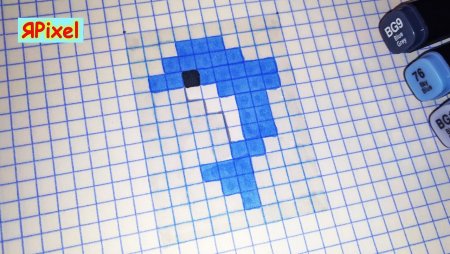 Рисование по клеточкам Дельфин