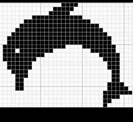 Пиксельные рисунки Дельфин