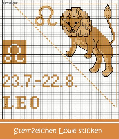 Вышивка крестиком Лев схема