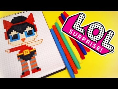 Кукла по клеточкам в тетради