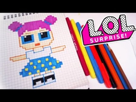 Маленький Единорог по клеточкам в блокноте