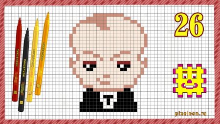 Кавайные рисунки по клеточкам