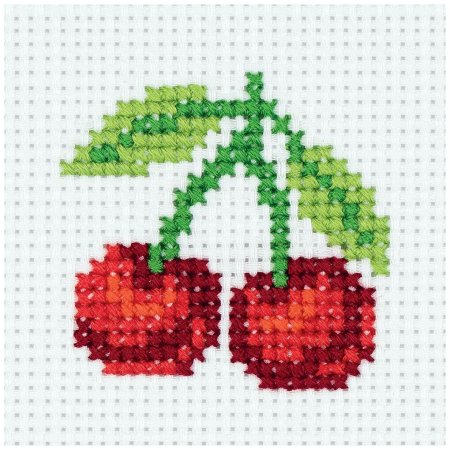 Вышивания крестиком сладкая.Вишенка