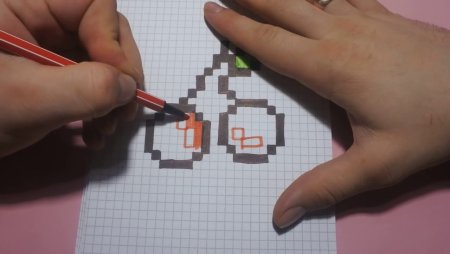 Рисование по клеточкам вишня