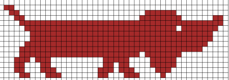 Такса по клеточкам в тетради