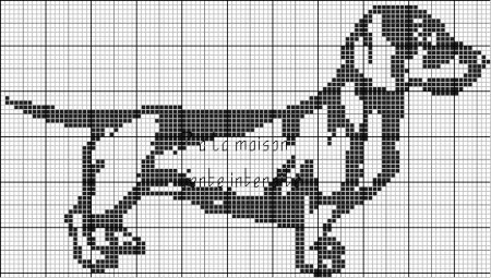Вышивка крестом монохром собаки