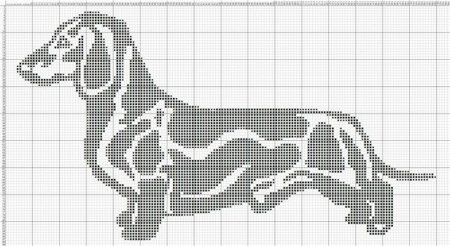 Вышивка такса для вязки