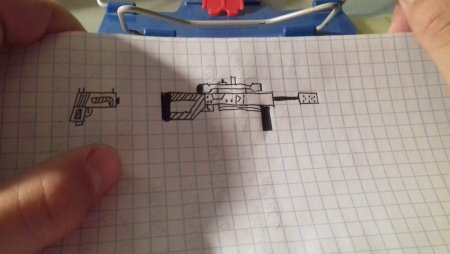 Рисунки по клеточкам в тетради оружие
