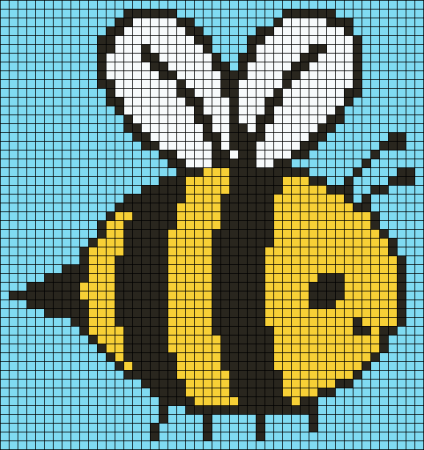 Пчелка вышивка по клеткам