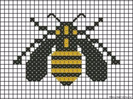Вышивание крестиком пчелы