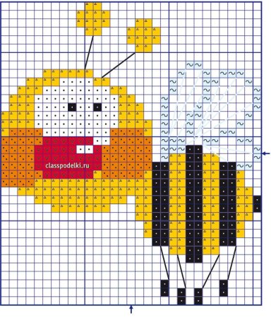 Вышивка крестом Пчелка схема