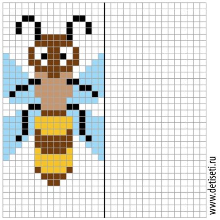 Рисование по клеточкам насекомые