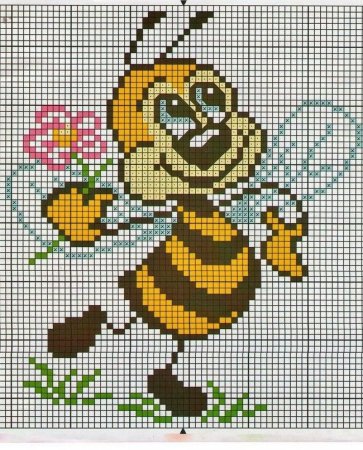 Схема вышивки пчела