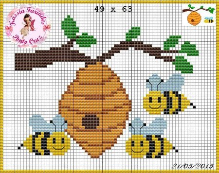 Пчела вышивка крестом