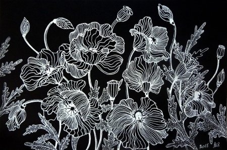 Графические рисунки на черном фоне