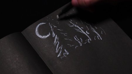 Рисование на чёрных листах