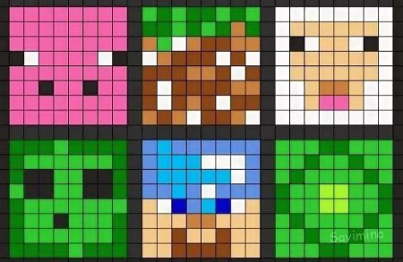 Рисунки по клеточкам майнкрафт