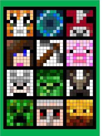 Вещи в МАЙНКРАФТЕ по клеточкам