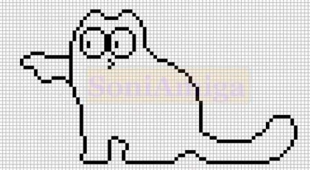 Котик из бисера схема