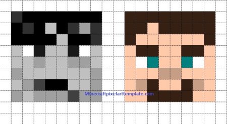 Голова Стива по клеткам