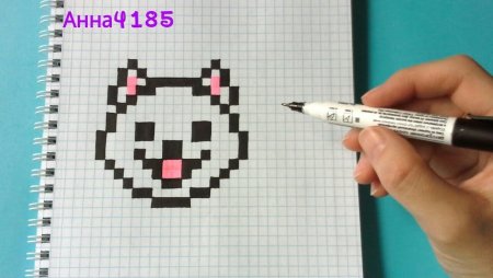 Рисунки по клеточкам в блокноте