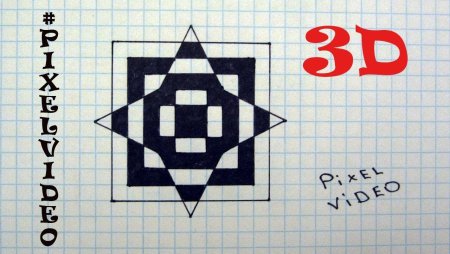 Маленькие 3д рисунки по клеточкам