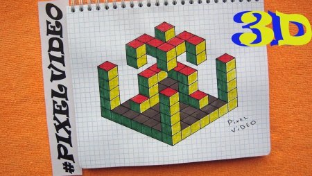Объемные фигуры по клеточкам