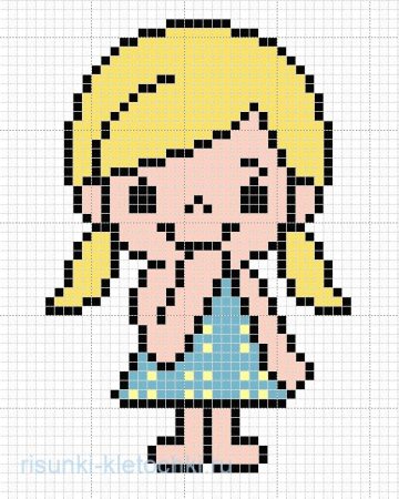 Рисование по клеточкам для девочек