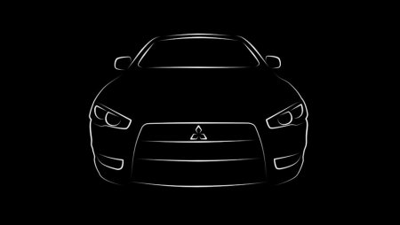 Очертания автомобиля на черном фоне