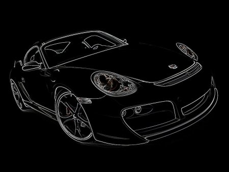 Черный фон с автомобилем нарисованный