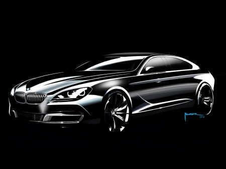 Силуэт автомобиля на черном фоне
