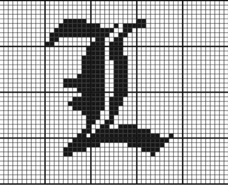 Лошадь по клеточкам в тетради