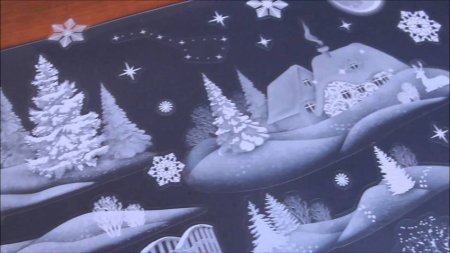 Рисование зубной пастой зима
