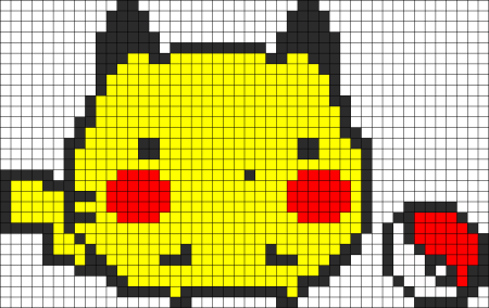 Рисунки по клеточкам Пикачу