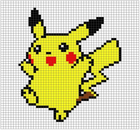 Пикачу небольшая вышивка крестиком