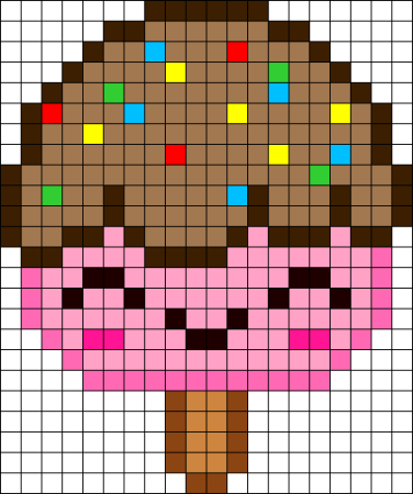 Рисование по клеточкам мороженое