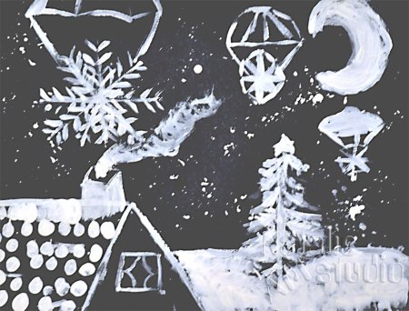 Рисование на черном фоне белыми красками