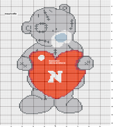 Мишка Тедди по клеточкам